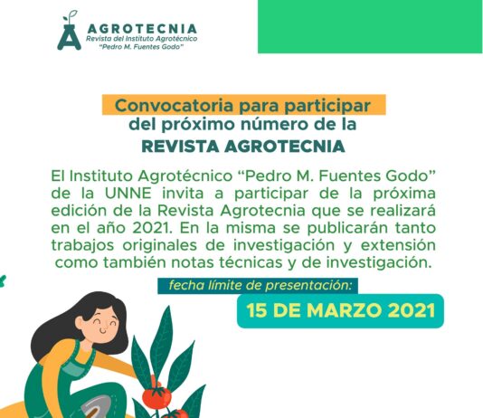 El Instituto Agrotécnico invita a participar del próximo número de la Revista Agrotecnia