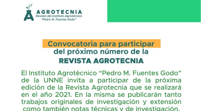 Divulgación científica-Revista El Instituto Agrotécnico invita a participar del próximo número de la Revista Agrotecnia