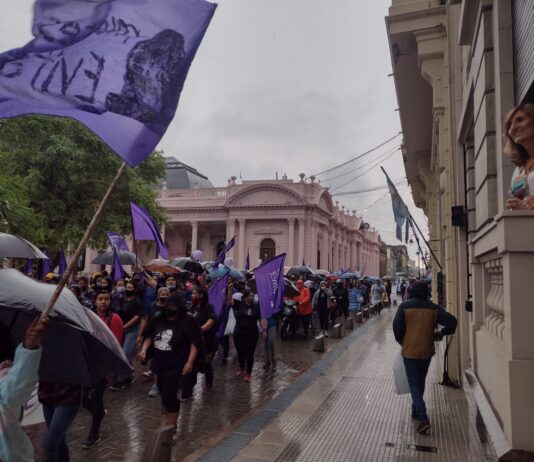 Veiravé: “A las mujeres nos exigen muchas más credenciales que a los varones” La Rectora de la UNNE, Delfina Veiravé saluda y aplaude la marcha del #8M, en el Día Internacional de la Mujer.