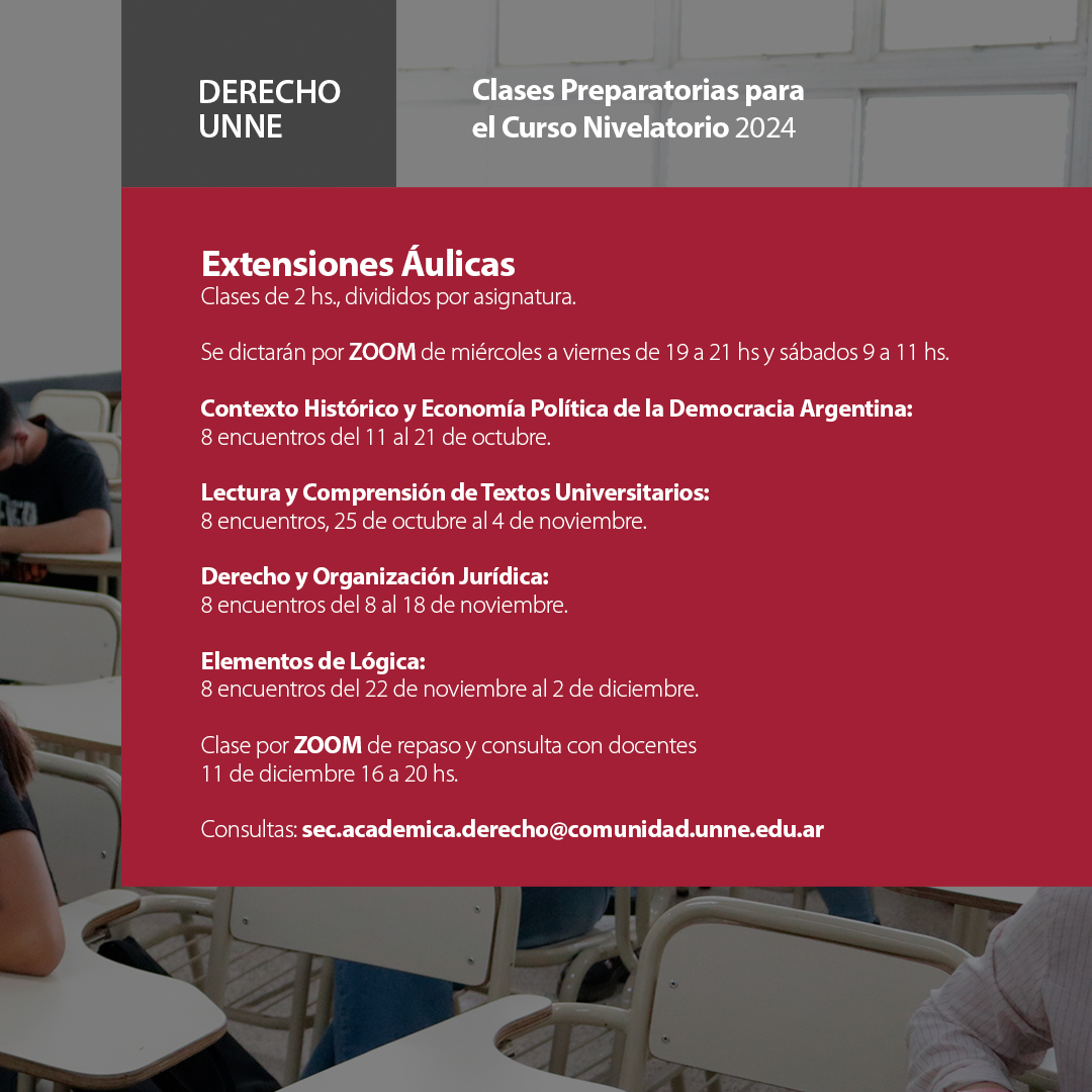 Anuncian la clase inaugural para aspirantes a la carrera de Abogacía