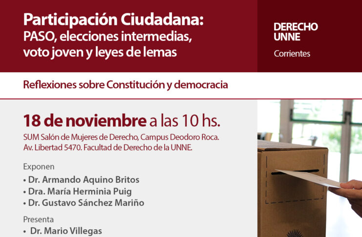 Promueven el análisis de las Paso, en una charla de participación ciudadana en Derecho