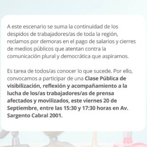 Comunicado x situación medios de la región Com-UNNE