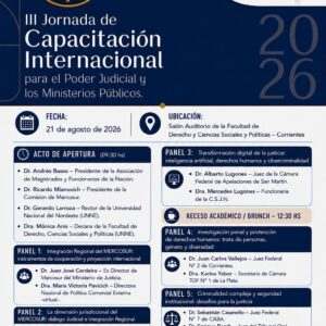 Derecho será sede una capacitación internacional para el Poder Judicial y los Ministerios Públicos