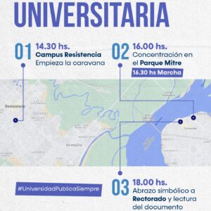 Mapa 2º Marcha Federal Universitaria 2-10-24