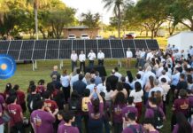 Inauguraron la iluminación de canchas y la central fotovoltaica en el campus Roca