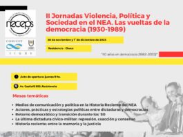 Violencia, política y sociedad en el NEA, eje de las segundas jornadas del IIGHI